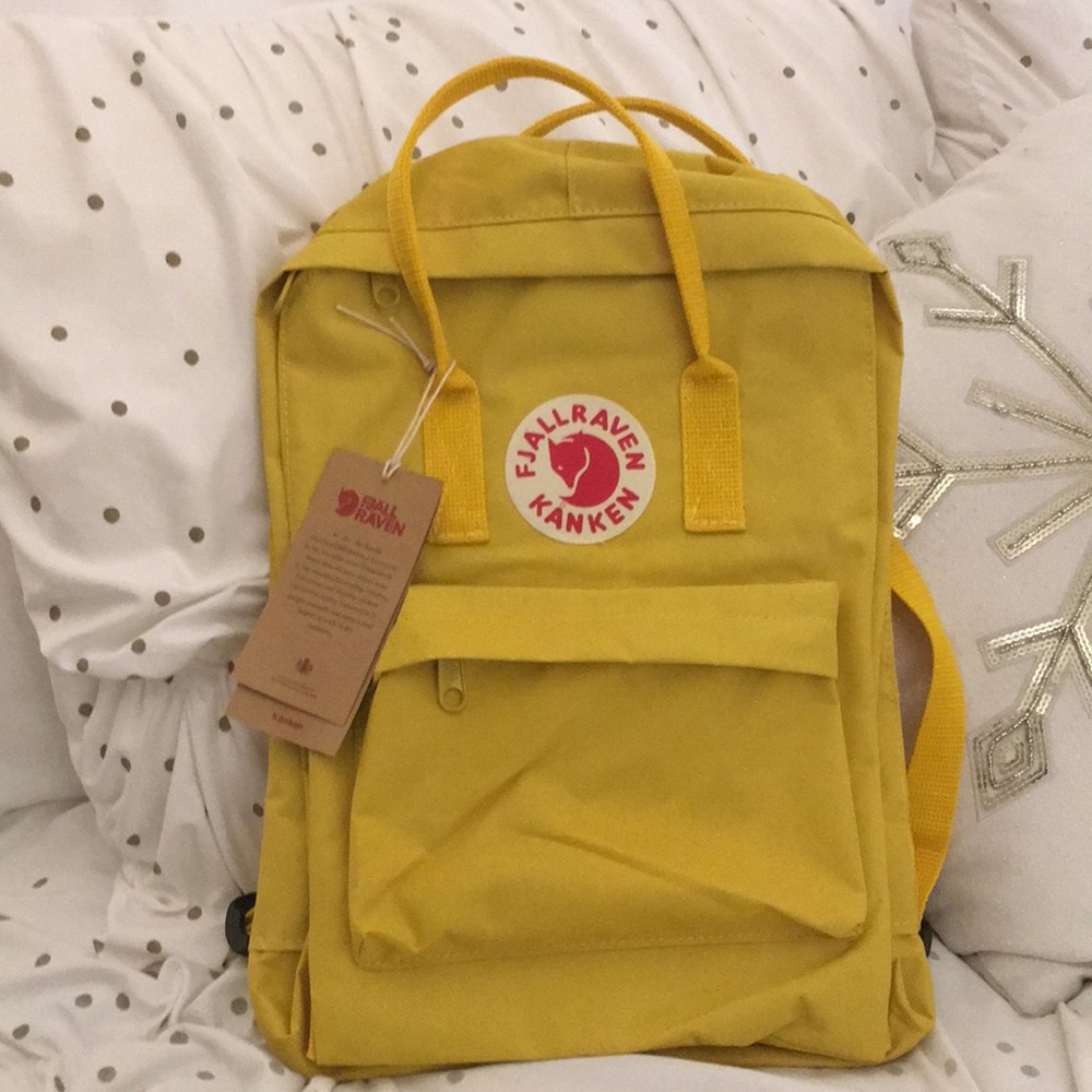 Ochre yellow waterproof backpack